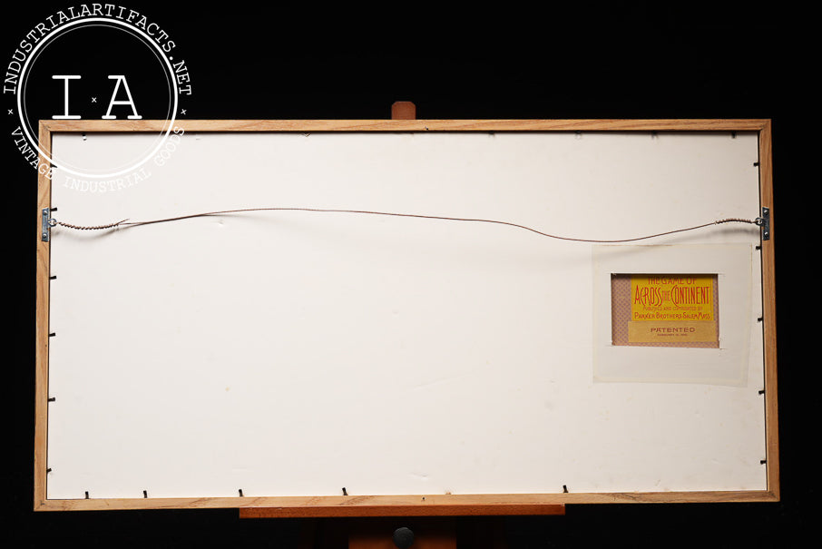 Late 19th Century "Across the Continent" Game Board by Parker Bros.
