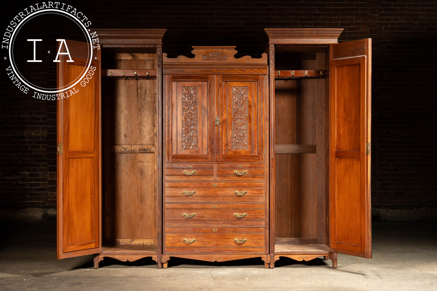 Late 19th Century Arts & Crafts 3-Section Cabinet by Edwards & Sons