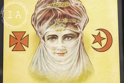 Early 20th Century Framed Fatima Turkish Cigarettes Advertising Sign
