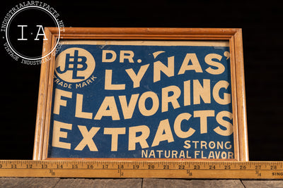 Antique Dr. Lynas’ Flavoring Extracts Framed Cardstock Advertising Sign