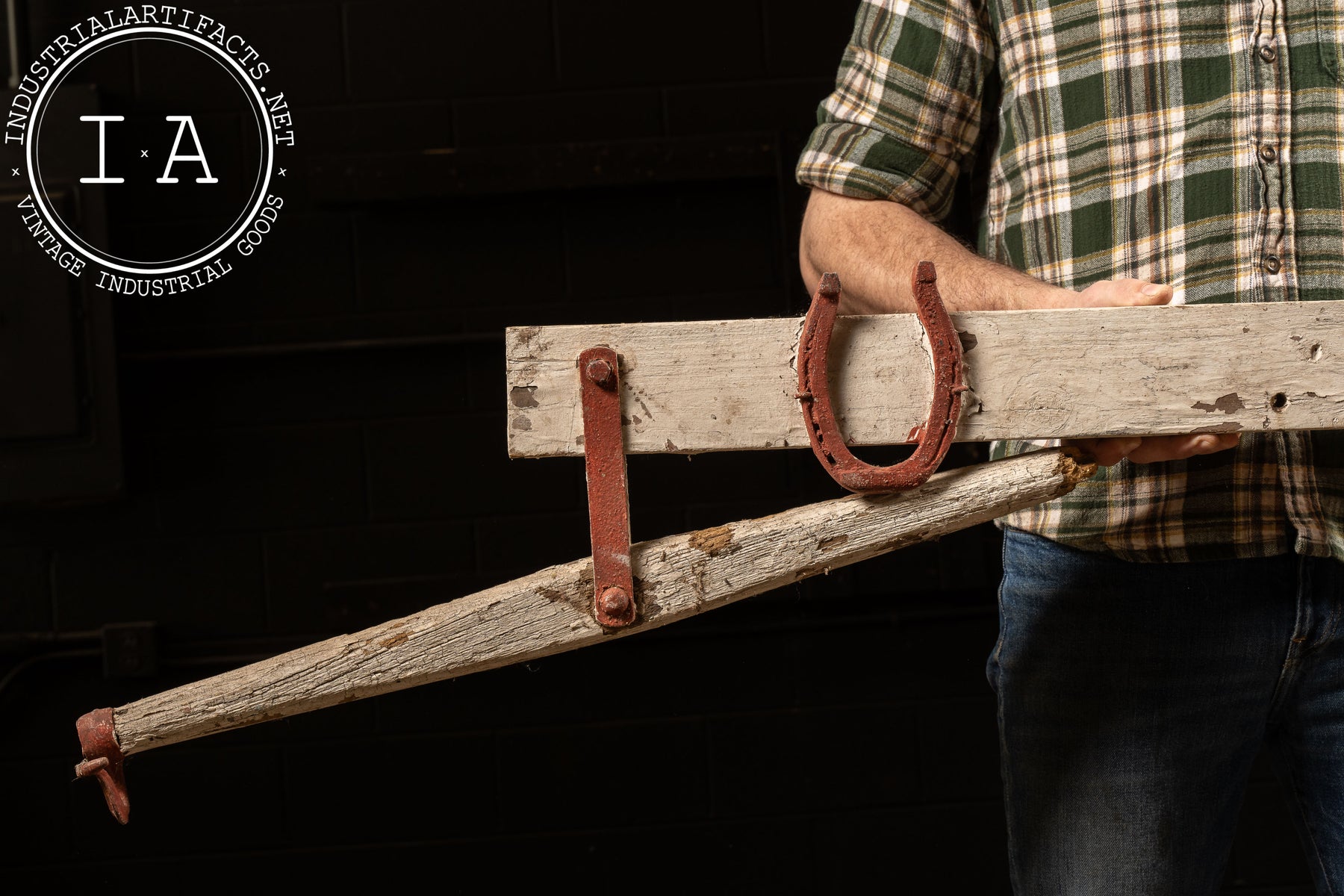 Primitive Wooden Mule Rack Western Sign Holder – Industrial Artifacts