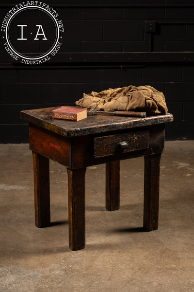 Weathered Antique Wooden Side Table