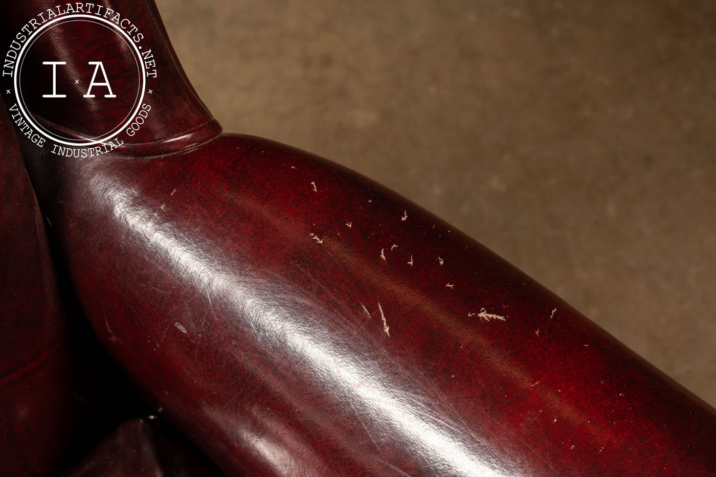 Vintage Tufted Leather Chesterfield Armchair in Oxblood