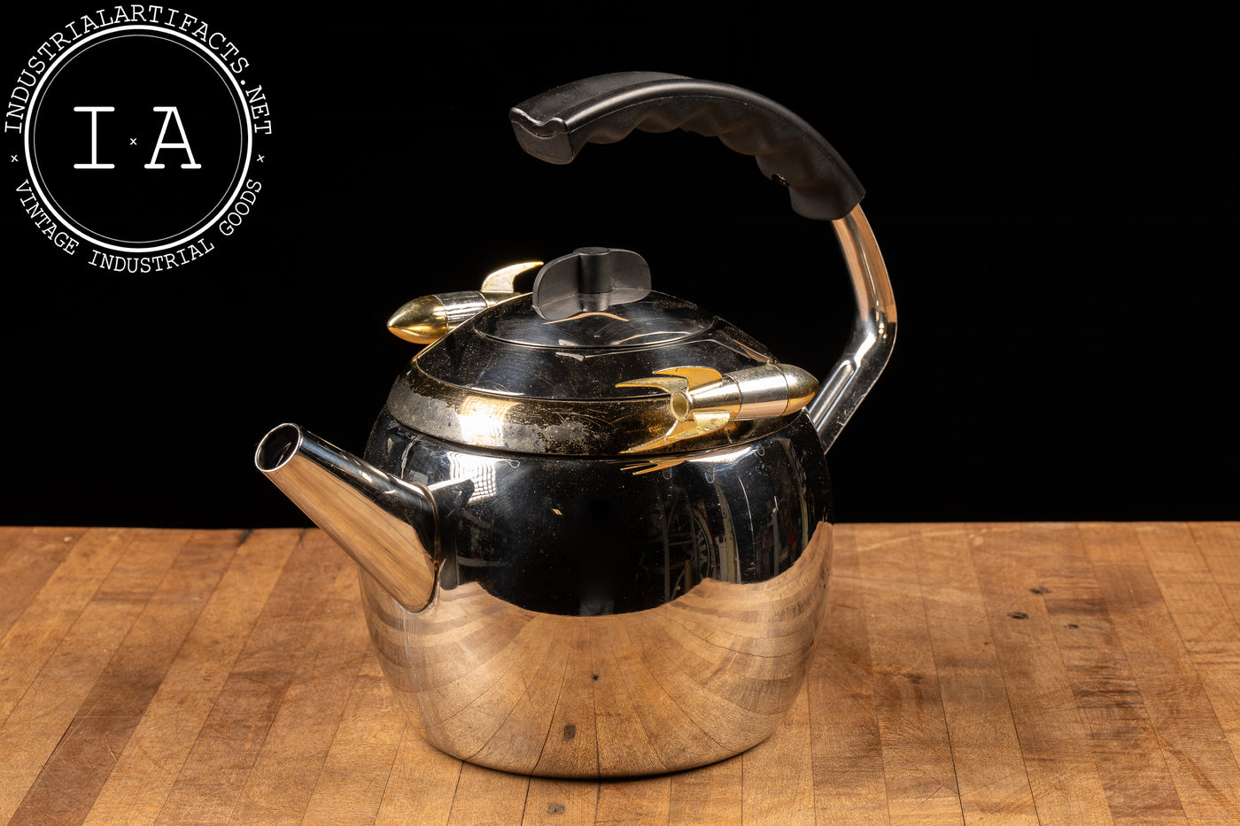 Contemporary Space Age Stainless Steel Tea Kettle