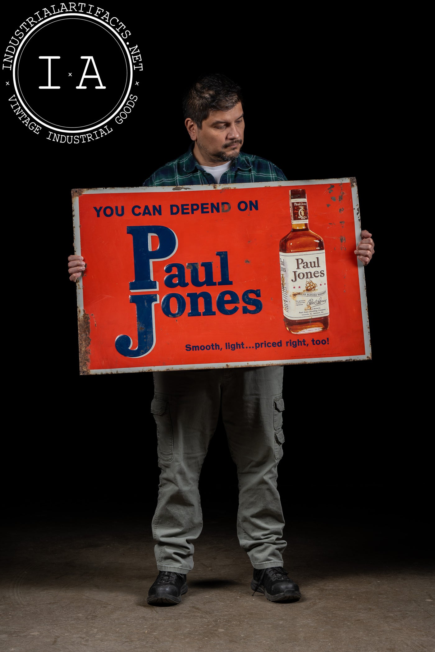 Vintage Paul Jones Embossed Tin Litho Sign