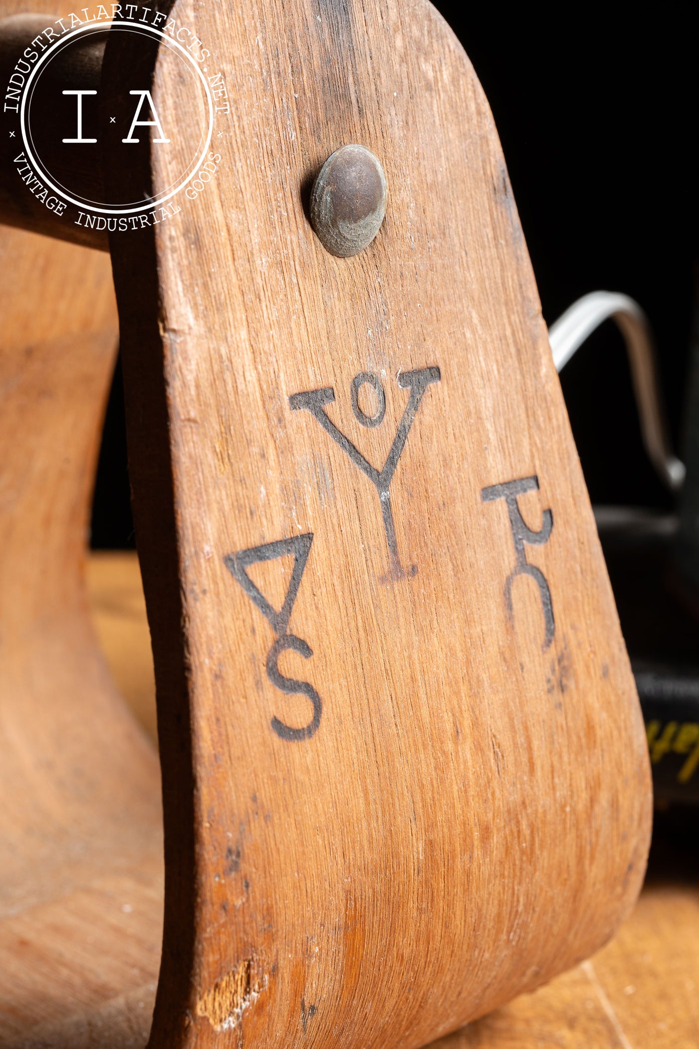 Vintage Monogrammed Western-Inspired Wooden Yoke Lamp