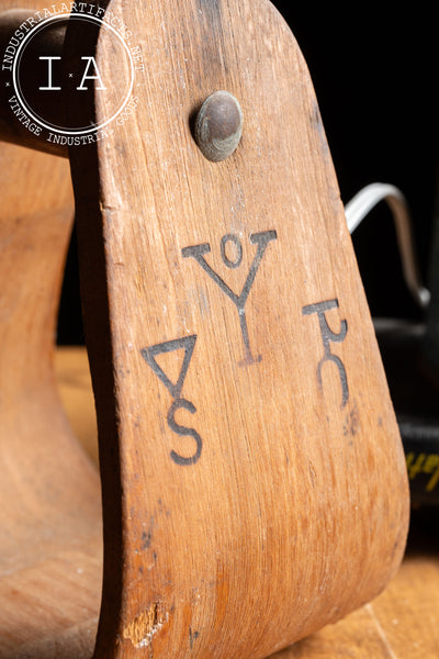 Vintage Monogrammed Western-Inspired Wooden Yoke Lamp