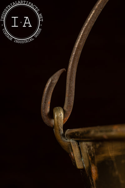 1866 Patent Brass Water Pail with Iron Bail Handle by Hayden's