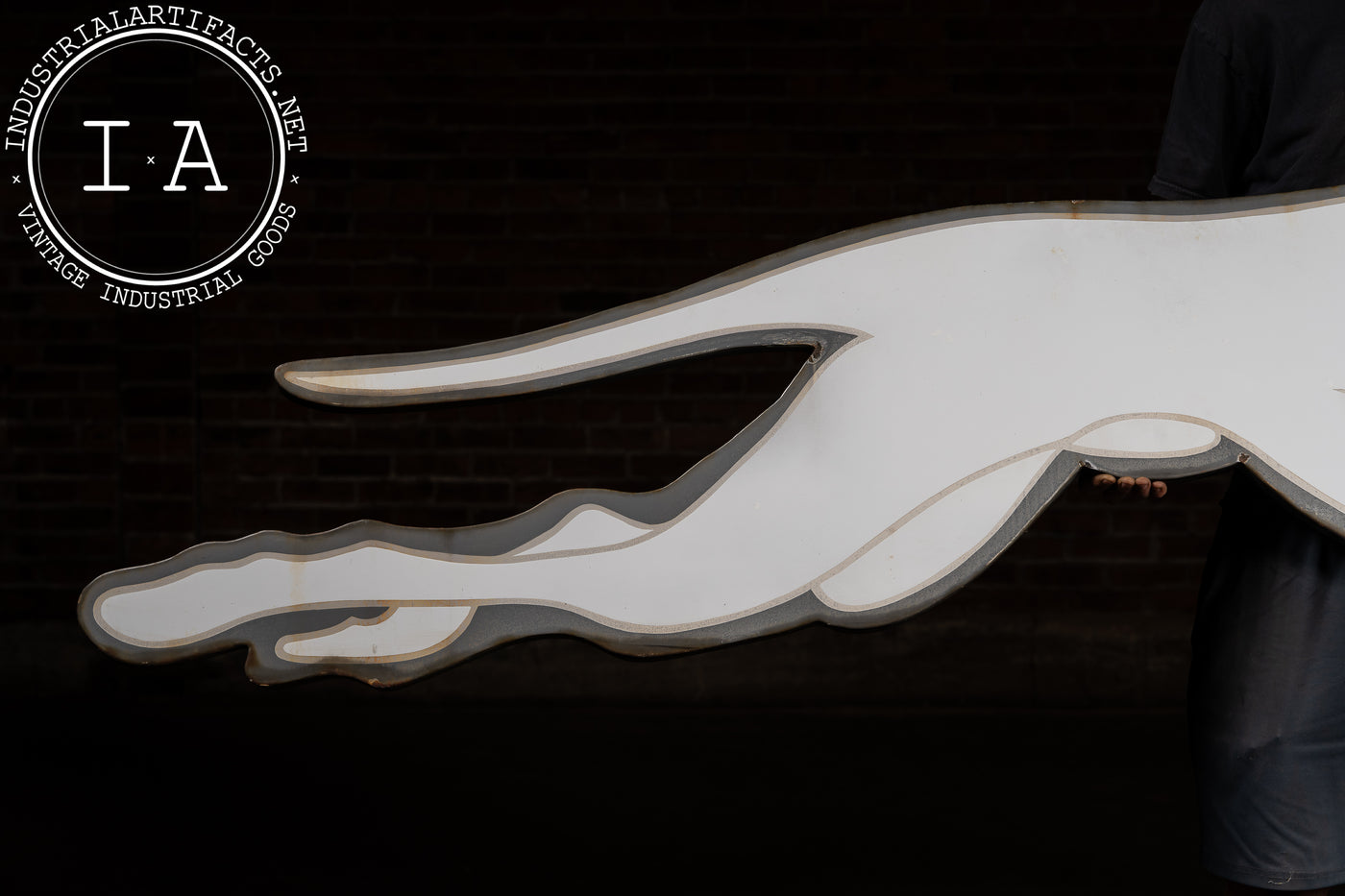 Large Porcelain Greyhound Bus Sign