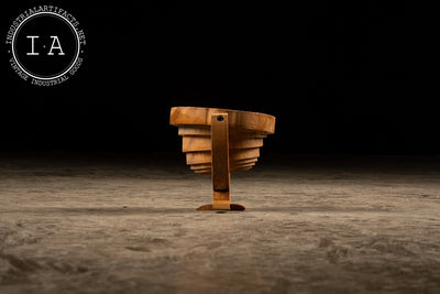 Hand Carved Collapsible Wooden Bowl Folk Art
