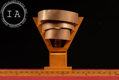 Vintage Streamline Modernist Tiered Copper Table Lamp