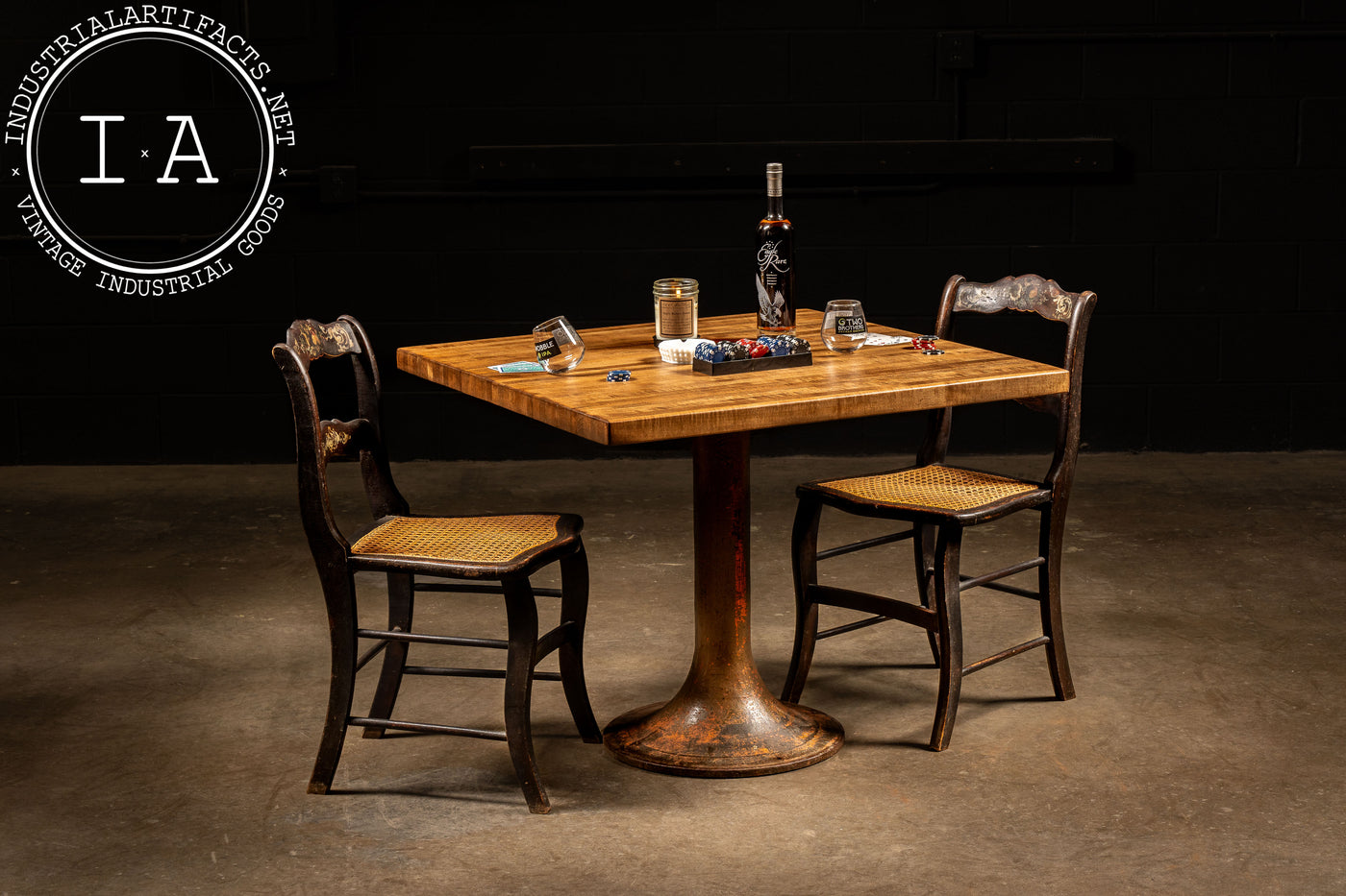 Industrial Butcher Block Bistro Table