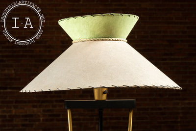 Mid-Century Standing Lamp with Milk Glass Shade