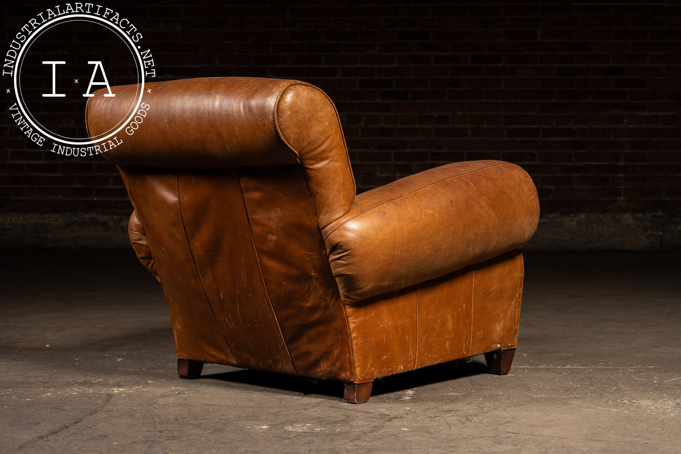 Vintage Leather Club Chair and Ottoman