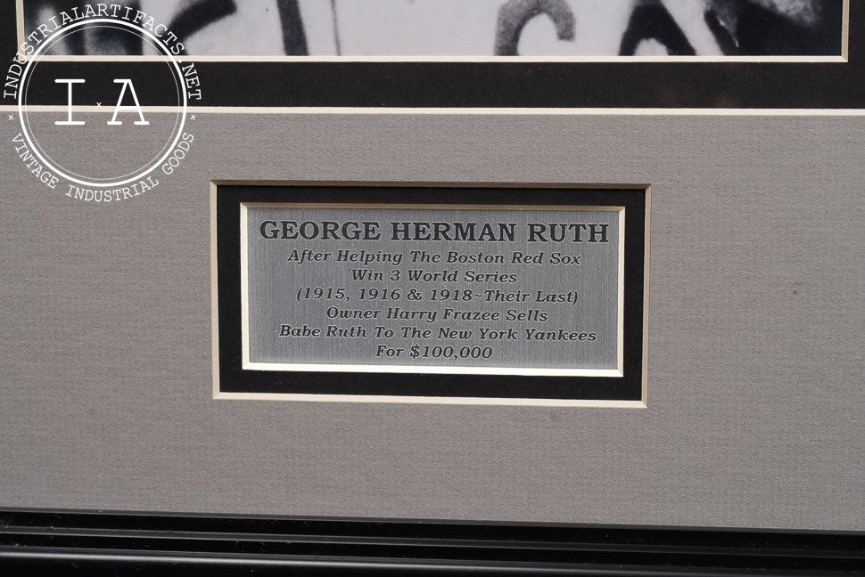 Vintage Framed “Curse of the Bambino” Babe Ruth Display