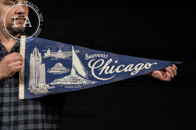 Vintage "Souvenir Chicago" Pennant Flag