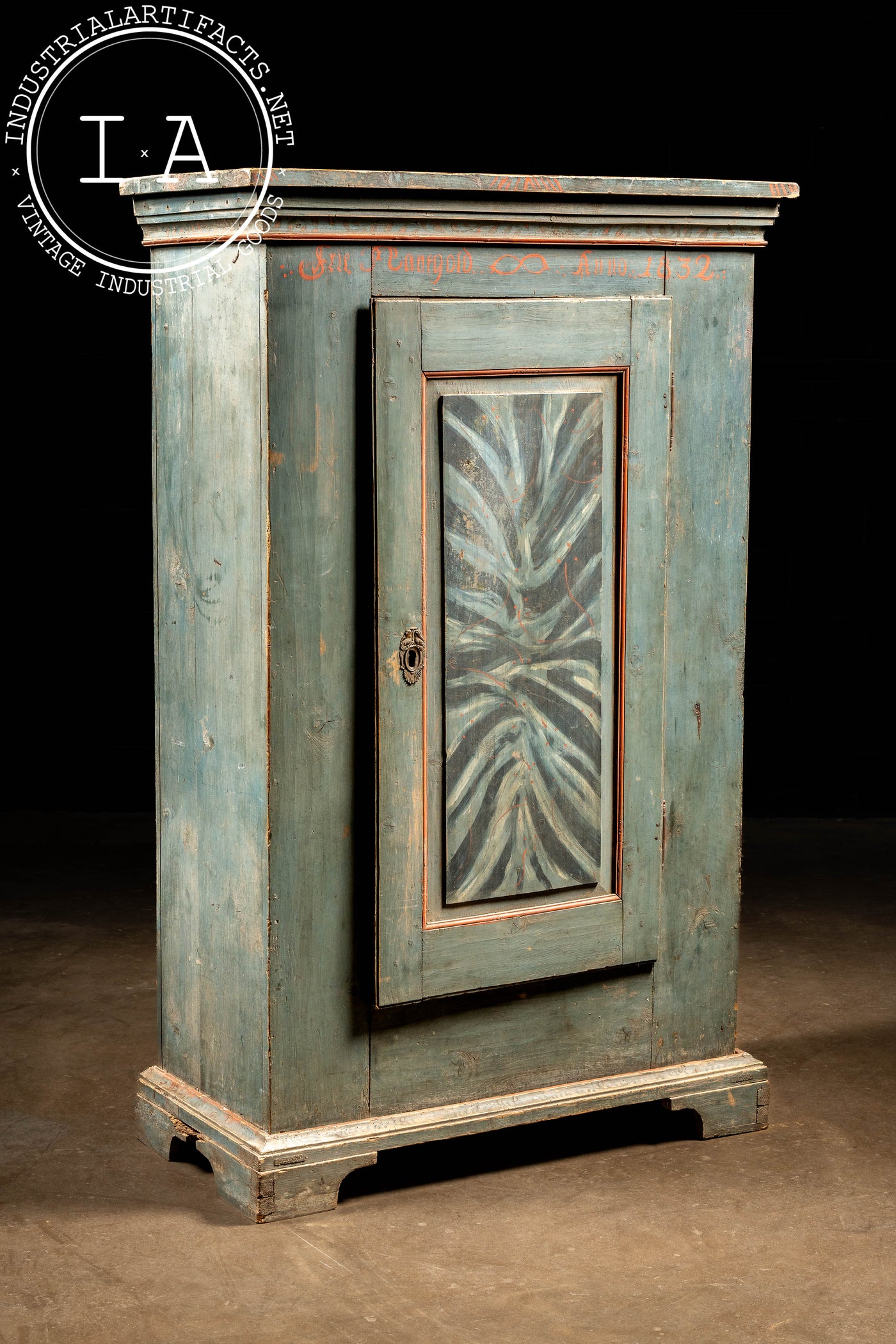 Primitive Swedish Cabinet in Blue