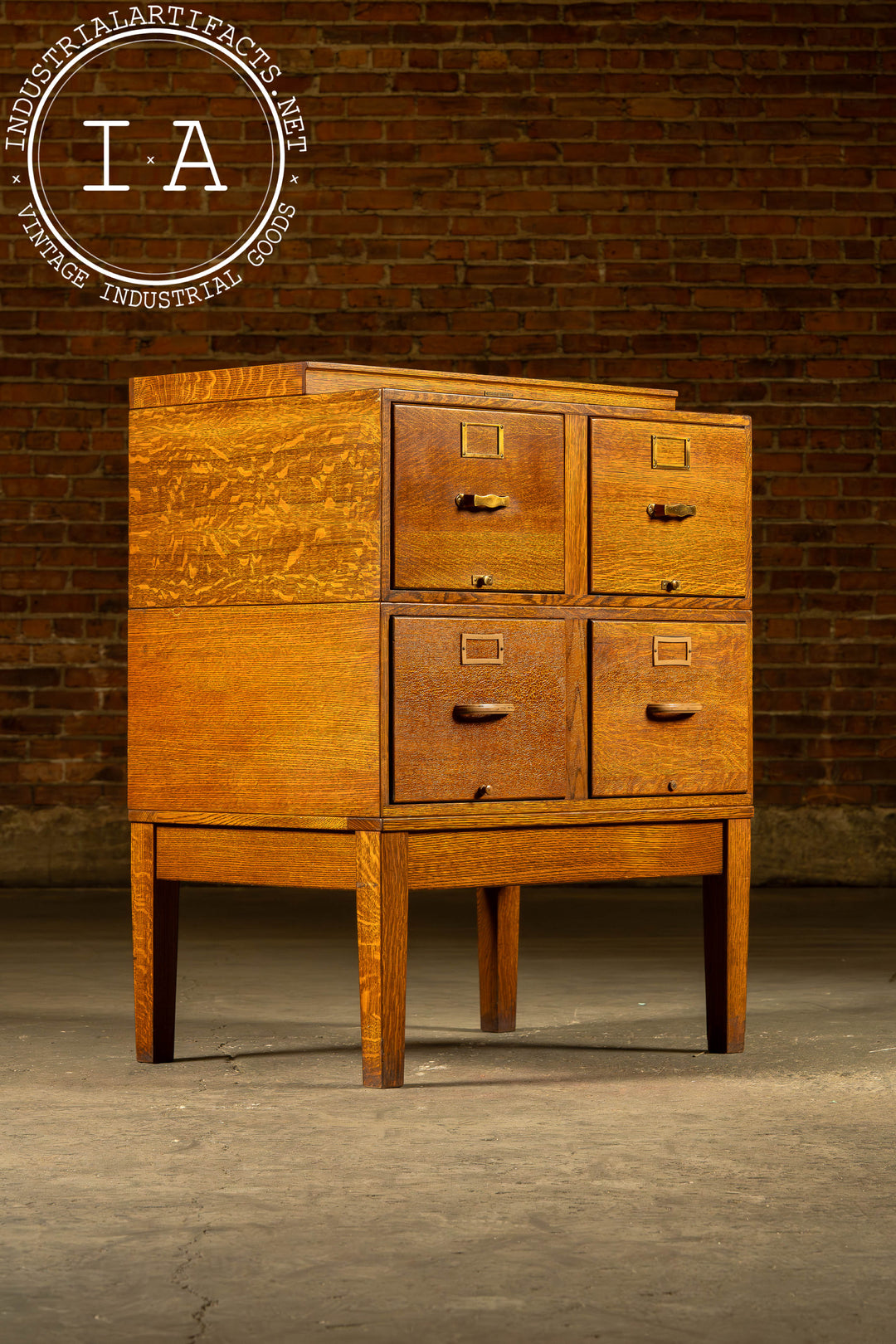 Antique Oak Filing Cabinet by Gaylord Bros. – Industrial Artifacts