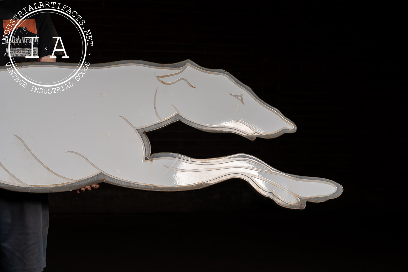 Large Porcelain Greyhound Bus Sign