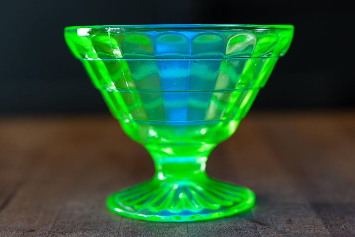 Vintage Uranium Glass Sundae Dish