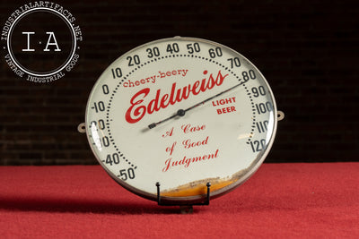 Vintage Edelweiss Beer Advertising Thermometer