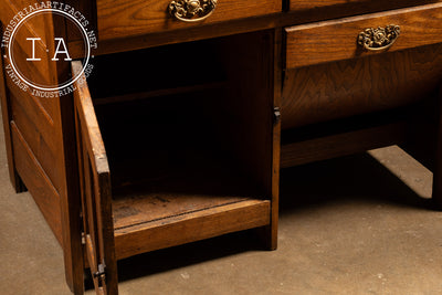 Early Oak Farmhouse Kitchen Hutch