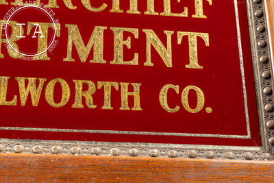 Early 20th Century ROG Woolworth's Department Store Sign