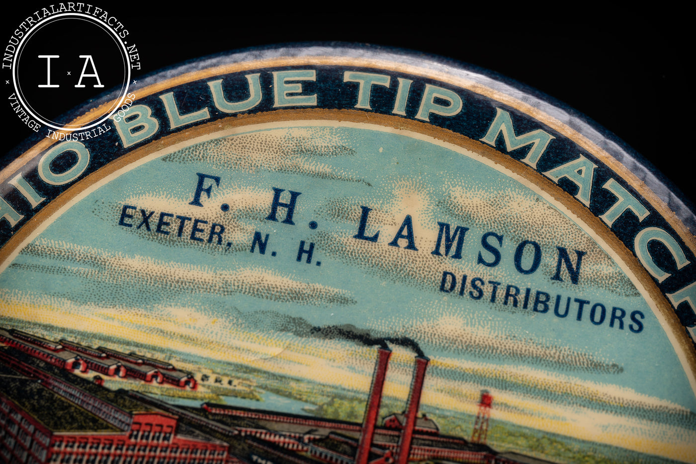 Antique Blue Tip Matches Advertising Mirror