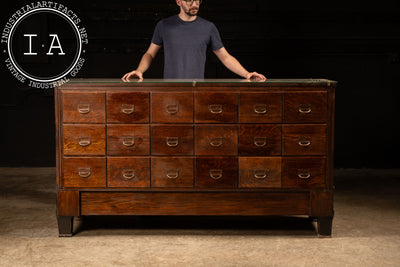 Early Haberdashery Oak and Glass Display Case with Drawers