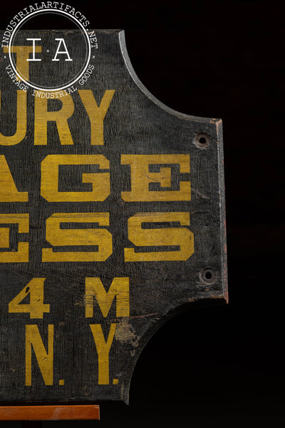Antique "Baggage Express" Hand-Painted Wooden Sign