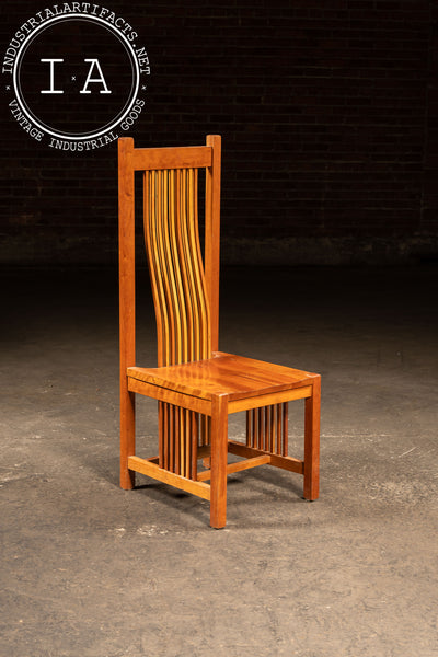 Vintage Frank Lloyd Wright-Inspired High-Back Arts & Crafts Chair