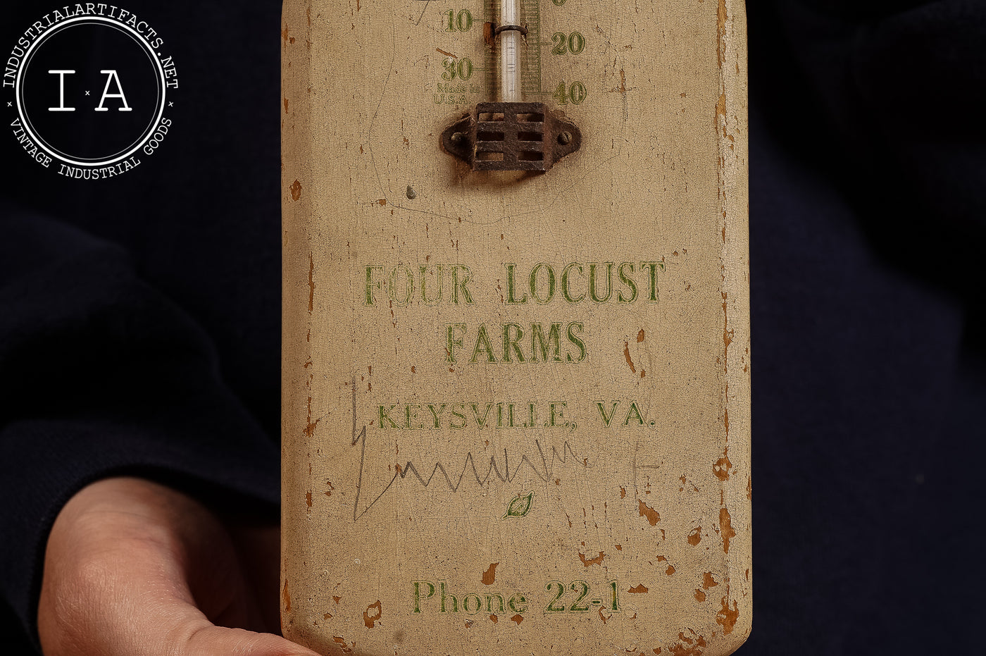 Four Locust Farms Antique Promo Thermometer