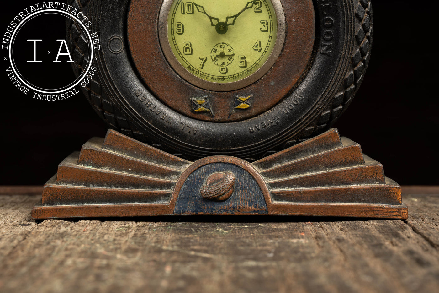 Vintage Goodyear Figural Advertising Clock by Ingraham