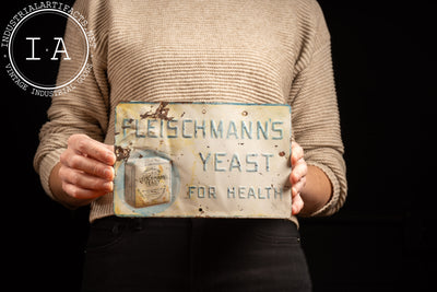 Antique Embossed Tin Fleischmann's Yeast Sign