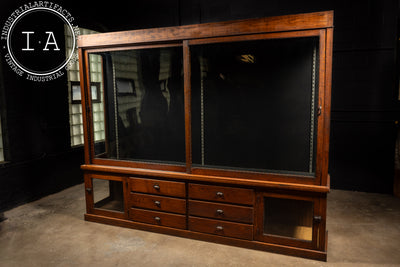 Solid Oak Mercantile Cabinet with Japanned Copper Hardware