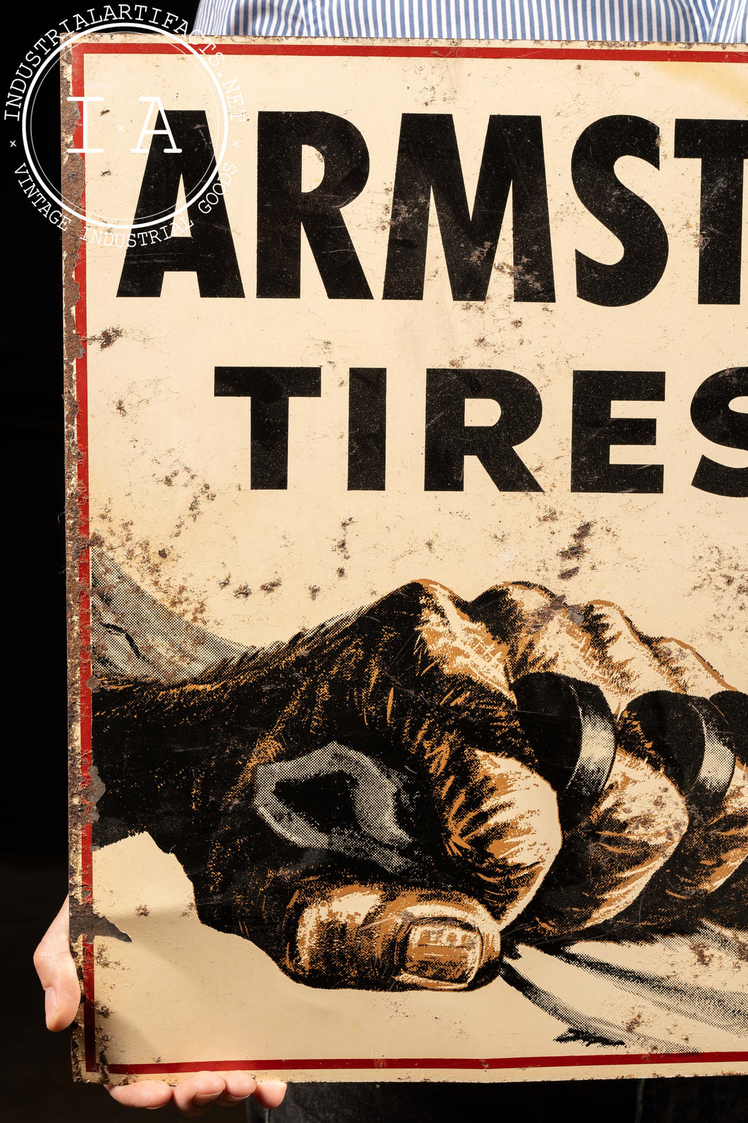 Vintage Armstrong Tires Double-Sided Tin Flange Service