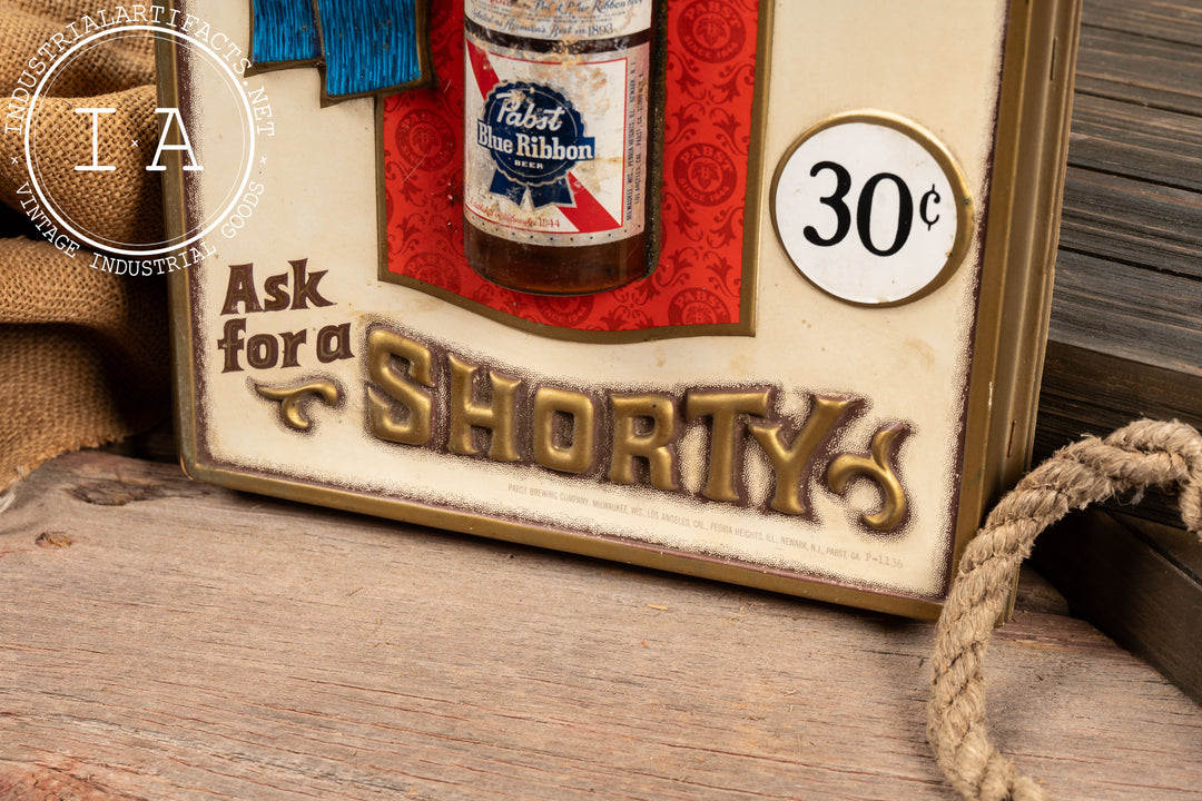 Vintage Plastic Pabst Blue Ribbon Shorty 3D Sign – Industrial