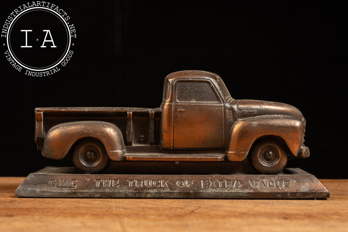 Vintage GMC Advance-Design Painted Cast Iron Advertising Paperweight