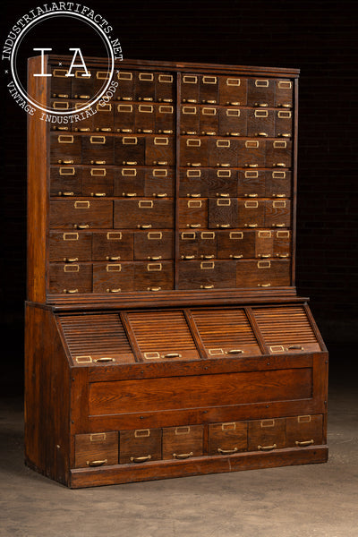 Early 20th Century Oak Parts Cabinet by W. C. Heller