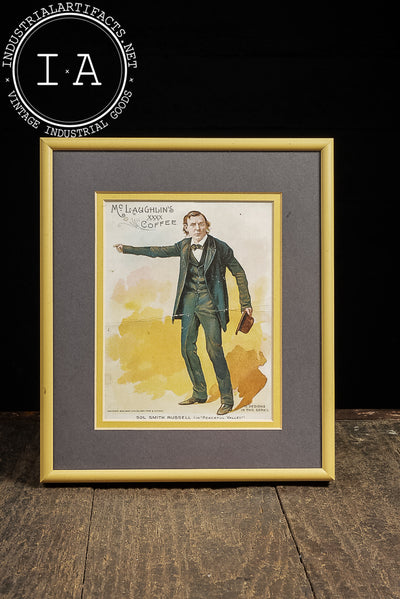 Late 19th Century McLaughlin’s XXXX Coffee Advertising Trade Card in Frame