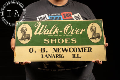 Antique Tin Litho Walk-Over Shoes Storefront Sign