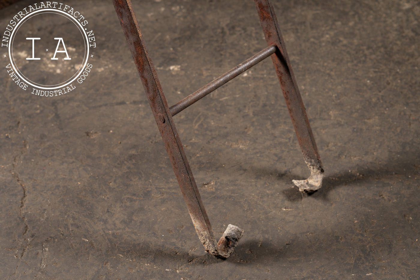 Antique Industrial Steel Folding Ladder