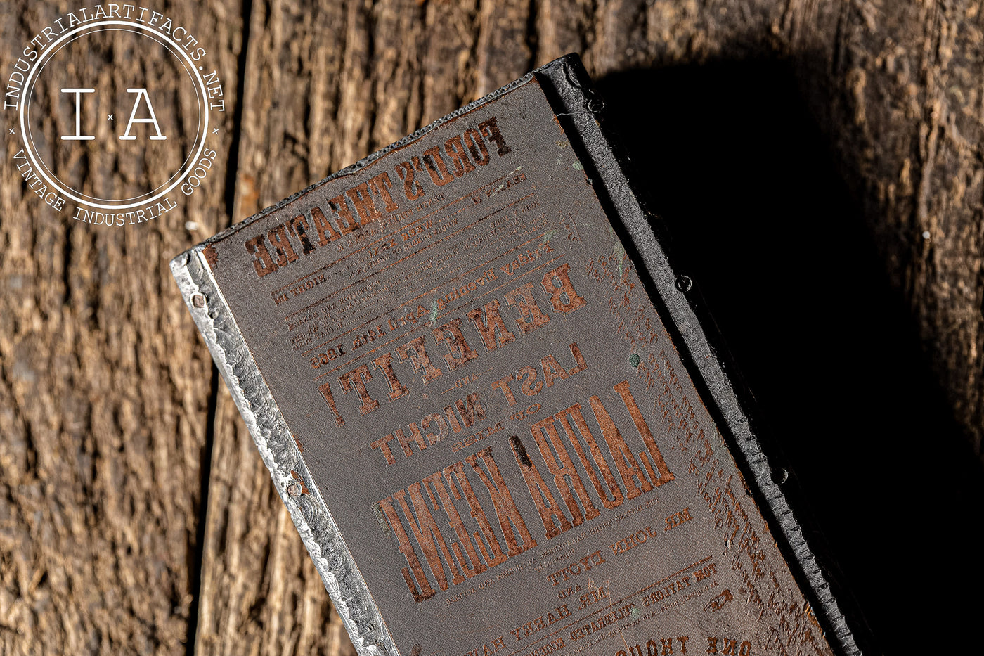 19th Century Ford’s Theatre Printing Block – "Our American Cousin"