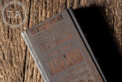 19th Century Ford’s Theatre Printing Block – "Our American Cousin"