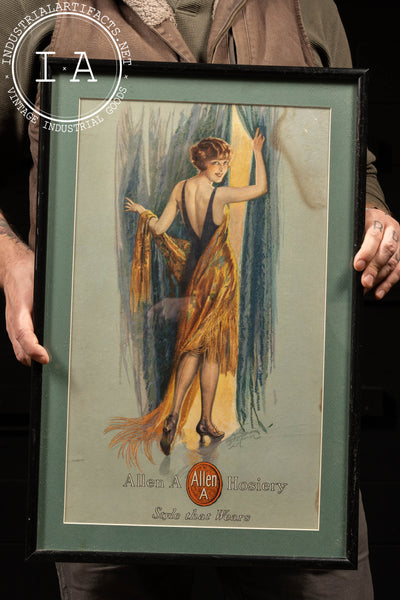Antique Framed Hosiery Advertisement
