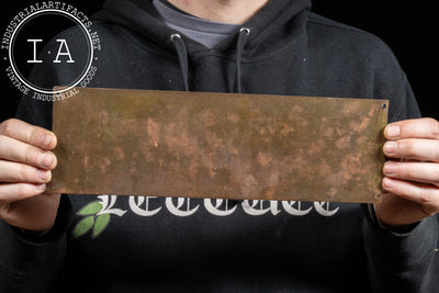 Antique “Repairing” Debossed Brass Sign