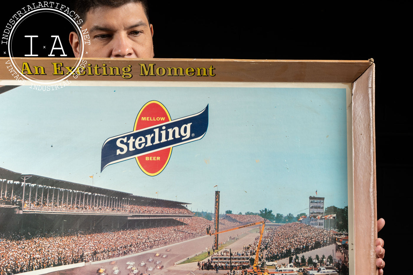 Vintage Sterling Beer/Indy 500 Self Framed Poster on Board