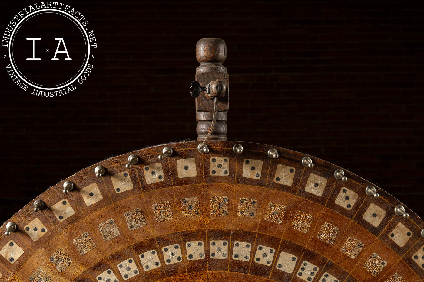 Early 20th Century Dice Gambling Wheel with Starburst Veneer Face