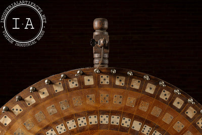 Early 20th Century Dice Gambling Wheel with Starburst Veneer Face