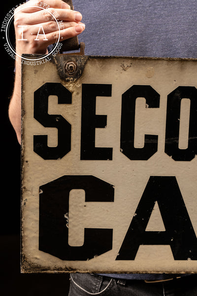 Vintage "Second Car" DSP Sign with Brackets